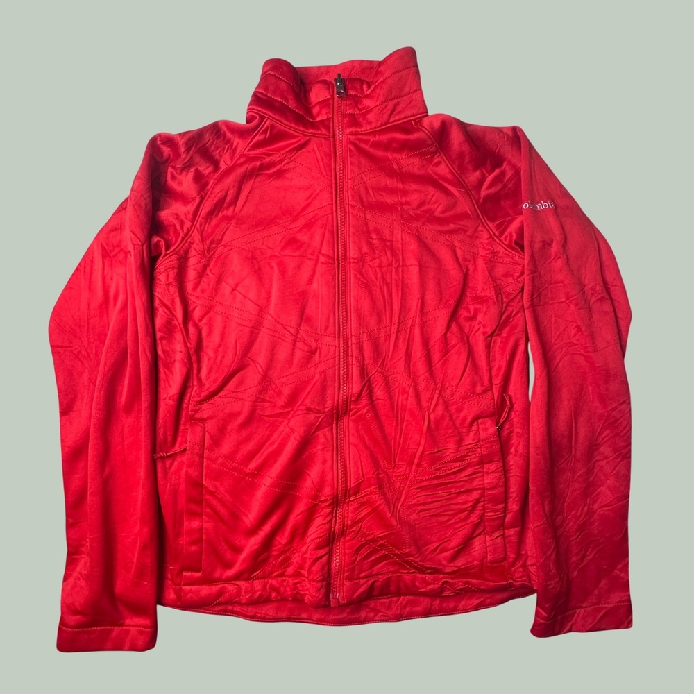 Columbia Jacket Womens M Red Interchange Full Zip Quilted Mock Neck 211 SL 7814